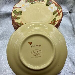Stangl Dogwood Floral Bread Plates - Cream and Brown